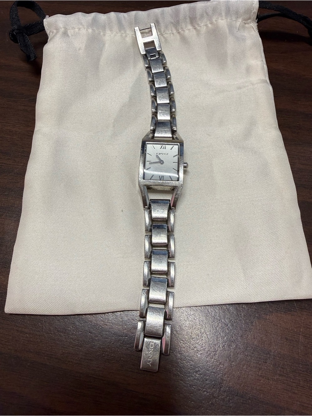 DKNY Silver Tone Square Face Women's Bracelet Watch